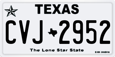 TX license plate CVJ2952