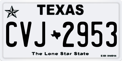 TX license plate CVJ2953