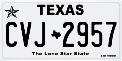 TX license plate CVJ2957