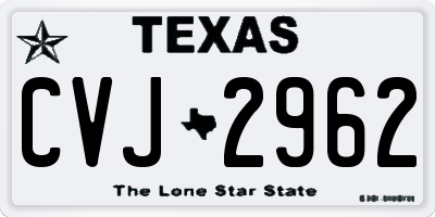 TX license plate CVJ2962
