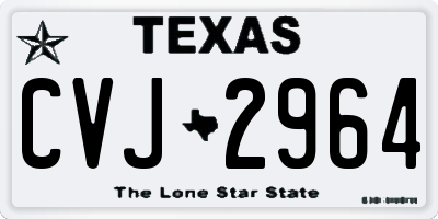 TX license plate CVJ2964