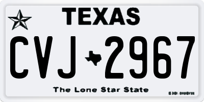 TX license plate CVJ2967