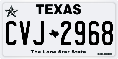TX license plate CVJ2968