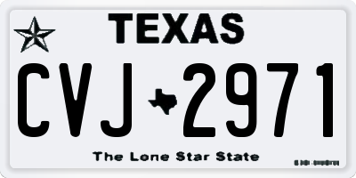 TX license plate CVJ2971