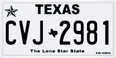 TX license plate CVJ2981