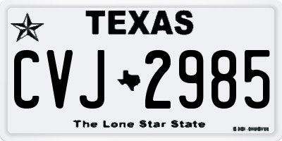 TX license plate CVJ2985