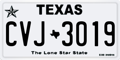 TX license plate CVJ3019