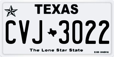 TX license plate CVJ3022