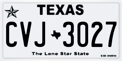 TX license plate CVJ3027