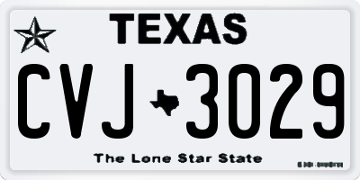 TX license plate CVJ3029