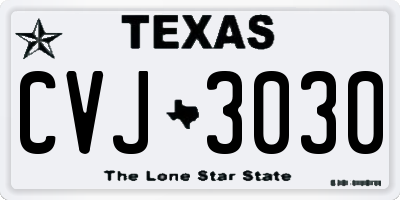 TX license plate CVJ3030