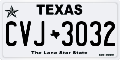 TX license plate CVJ3032