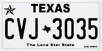 TX license plate CVJ3035
