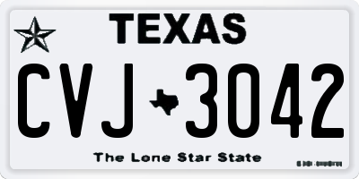 TX license plate CVJ3042