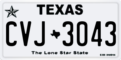 TX license plate CVJ3043