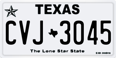 TX license plate CVJ3045