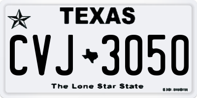 TX license plate CVJ3050