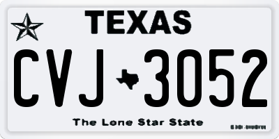 TX license plate CVJ3052