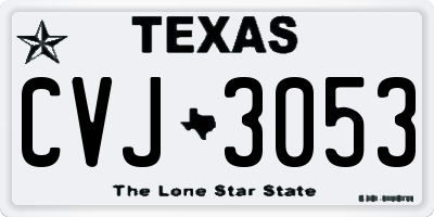 TX license plate CVJ3053