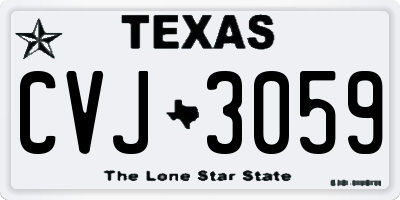 TX license plate CVJ3059