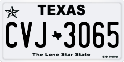 TX license plate CVJ3065