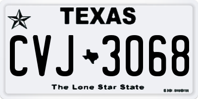 TX license plate CVJ3068