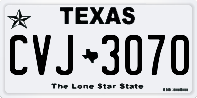 TX license plate CVJ3070