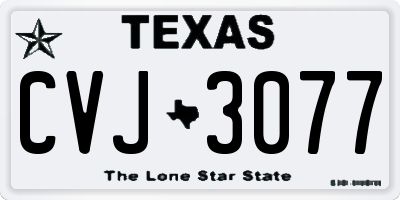 TX license plate CVJ3077