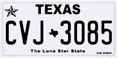 TX license plate CVJ3085
