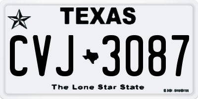 TX license plate CVJ3087