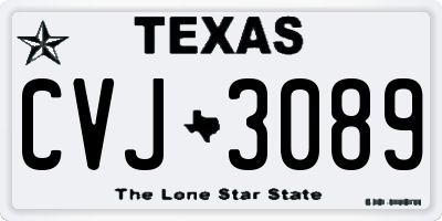 TX license plate CVJ3089