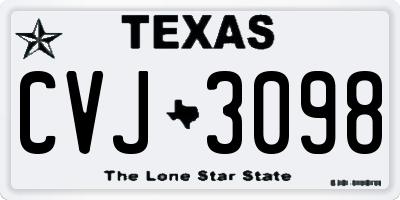 TX license plate CVJ3098
