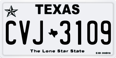 TX license plate CVJ3109