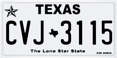 TX license plate CVJ3115