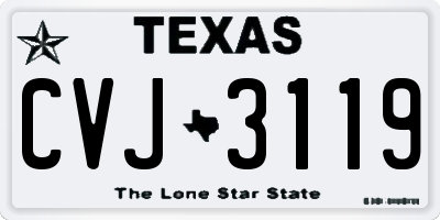 TX license plate CVJ3119