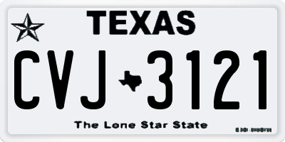 TX license plate CVJ3121