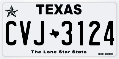 TX license plate CVJ3124