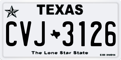 TX license plate CVJ3126