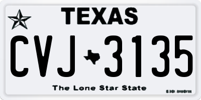 TX license plate CVJ3135