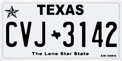TX license plate CVJ3142