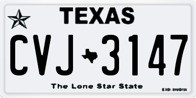 TX license plate CVJ3147