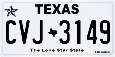 TX license plate CVJ3149