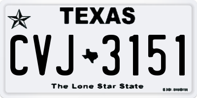 TX license plate CVJ3151