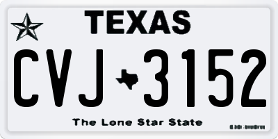 TX license plate CVJ3152