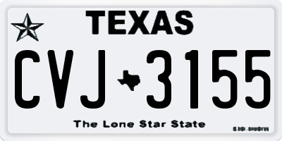 TX license plate CVJ3155