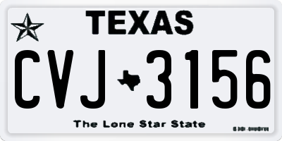 TX license plate CVJ3156