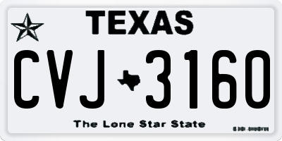 TX license plate CVJ3160