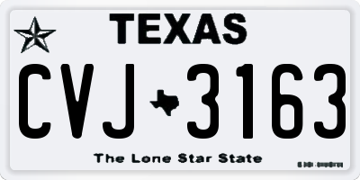 TX license plate CVJ3163