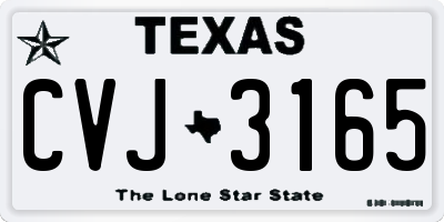 TX license plate CVJ3165