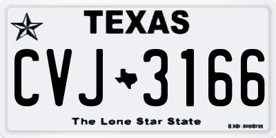 TX license plate CVJ3166